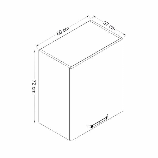 Minar Mutfak Modül Üst 1Dk2R 60Cm Dolap Byz Mebran C Antrasit