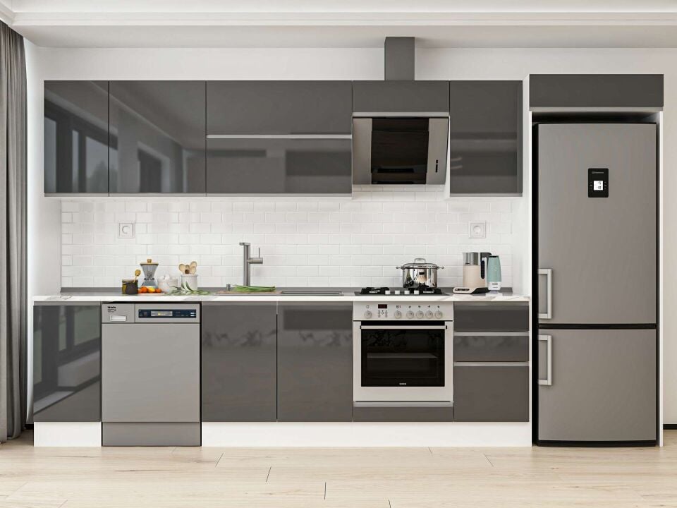 Alvinka 365X222 Cm High Gloss Mutfak Dolabı Mb-E80S40S45-2