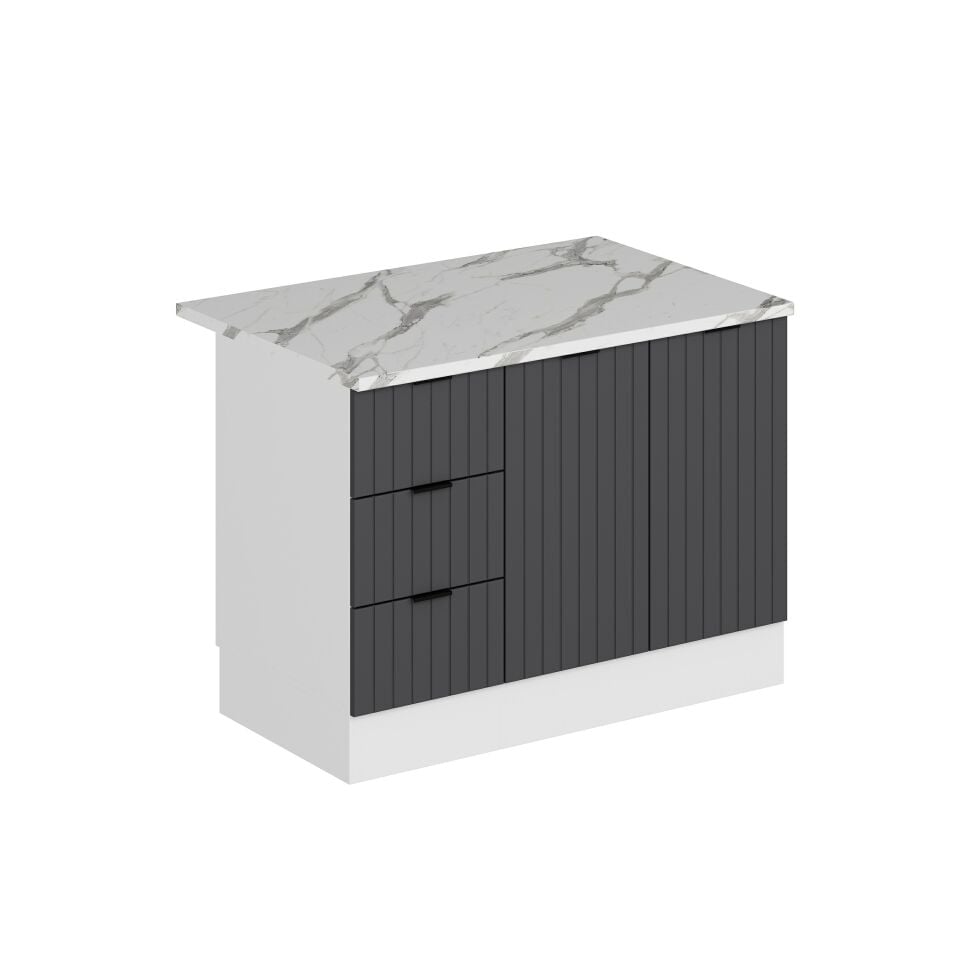 Alvinka 120 Cm Mbr_B Ada Mutfak Dolabı Beyaz Antrasit