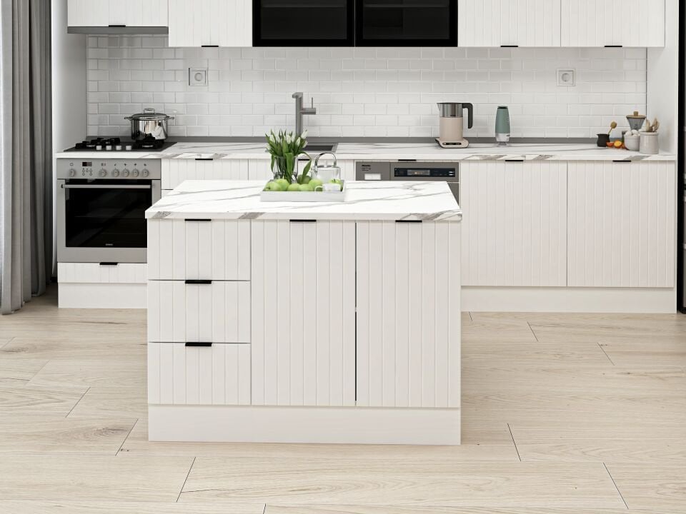 Alvinka 120 Cm Mbr_B Ada Mutfak Dolabı Beyaz Beyaz