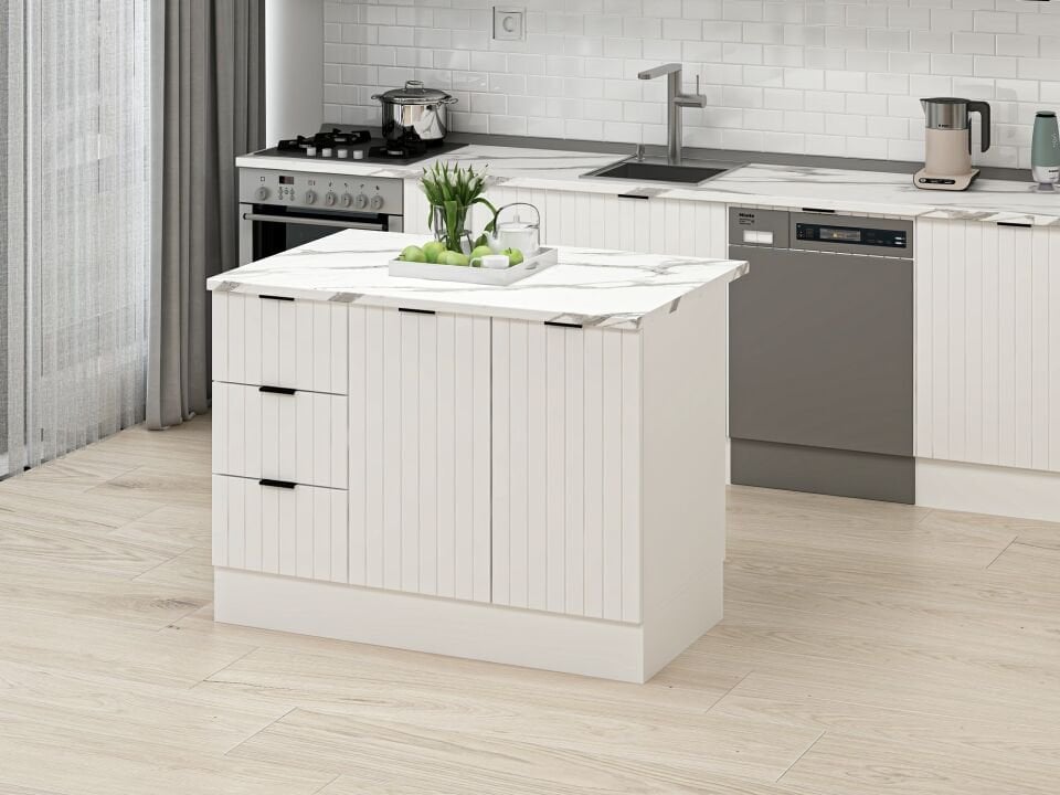 Alvinka 120 Cm Mbr_B Ada Mutfak Dolabı Beyaz Beyaz