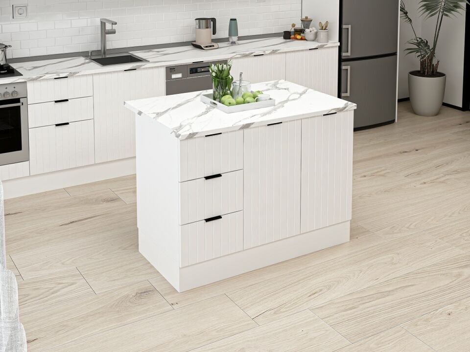 Alvinka 120 Cm Mbr_B Ada Mutfak Dolabı Beyaz Beyaz