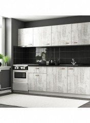 Minar 255 cm Kristal Beyaz Mutfak Dolabı