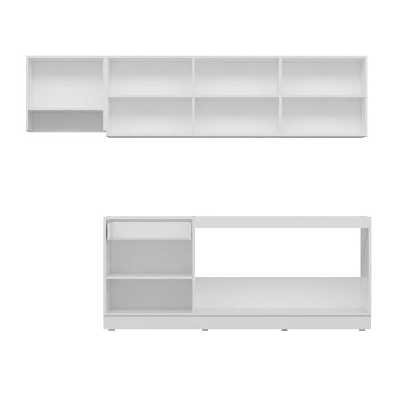 Minar 255 cm Kristal Beyaz Mutfak Dolabı