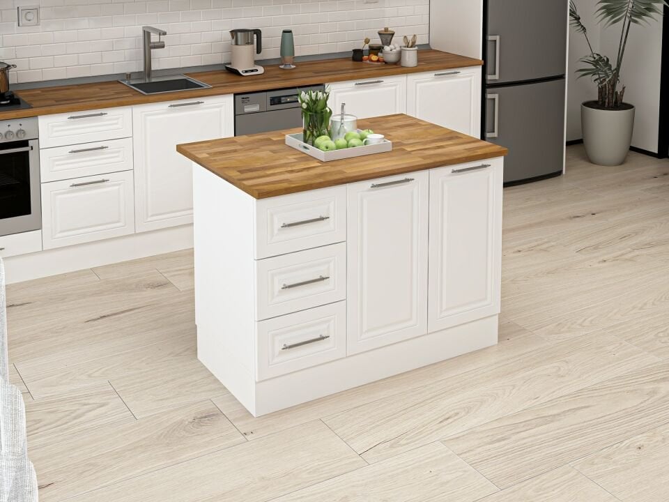 Alvinka 120 Cm Mbr_C Ada Mutfak Dolabı Beyaz Beyaz