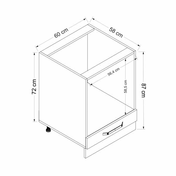 Minar Mutfak Modül Alt 1K 60Cm Ank Dolap Byz Mebran C Byz