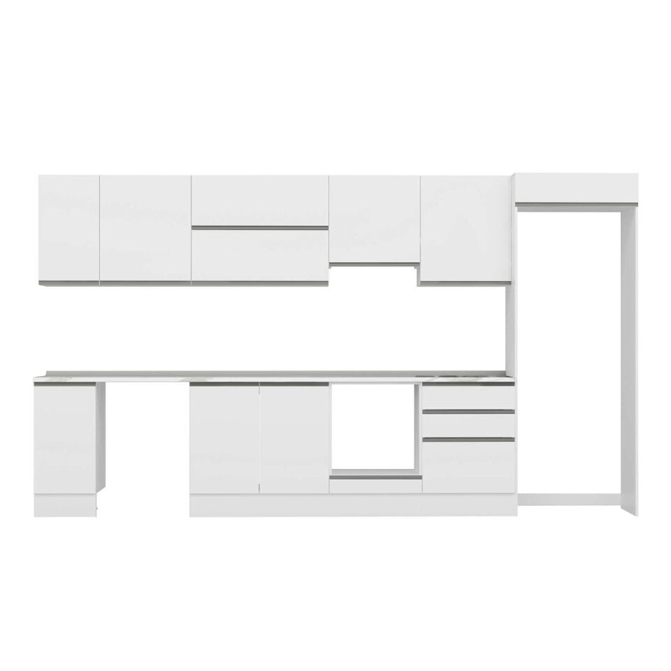 Alvinka 380X222 Cm High Gloss Mutfak Dolabı Mb-E80S40S60-1