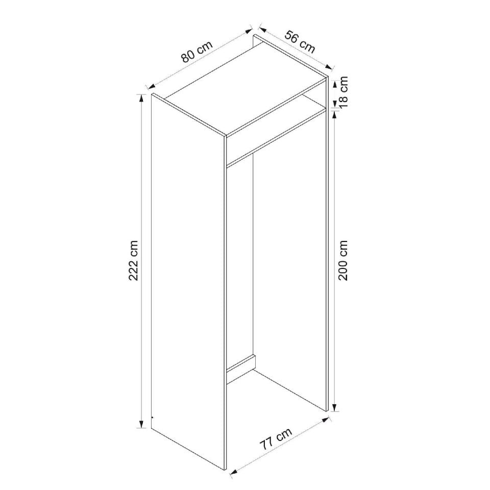 Alvinka Mutfak Modül Mbr_C 80-H222Cm Buz Dolabı Beyaz Kumtaşı