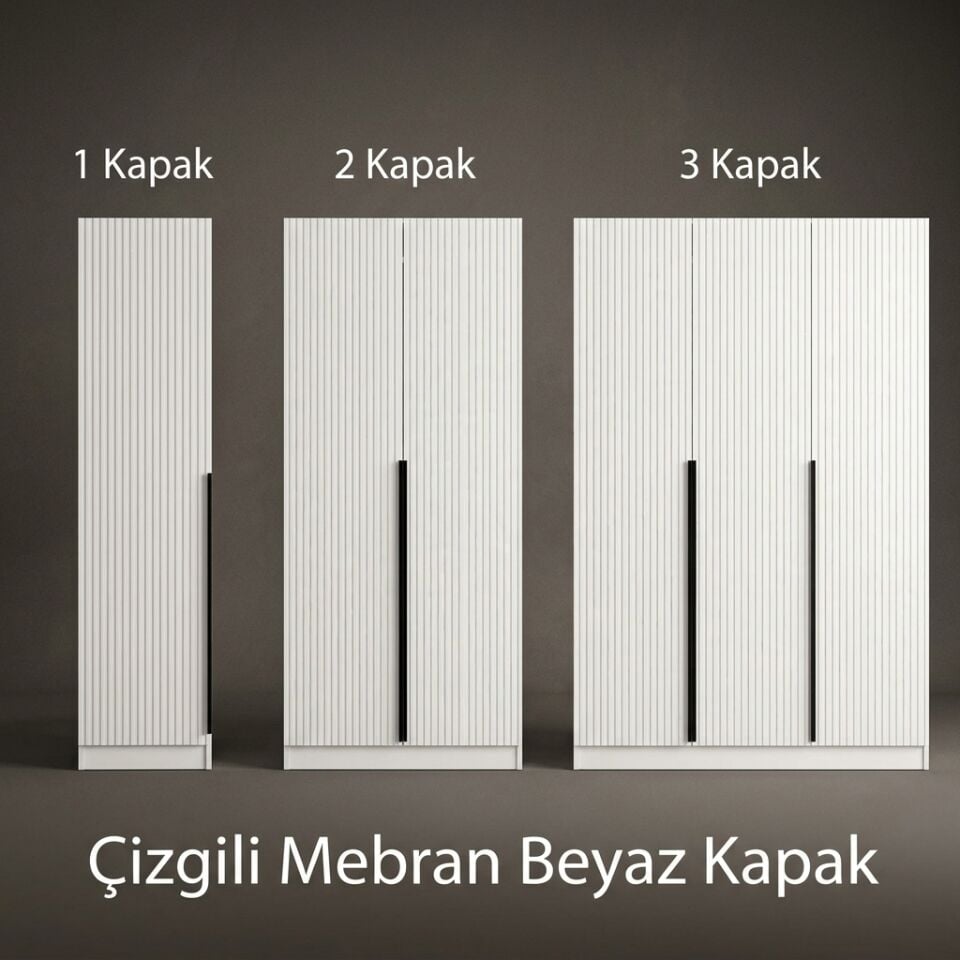 Kale Mebran Kapak - Çizgili - Beyaz