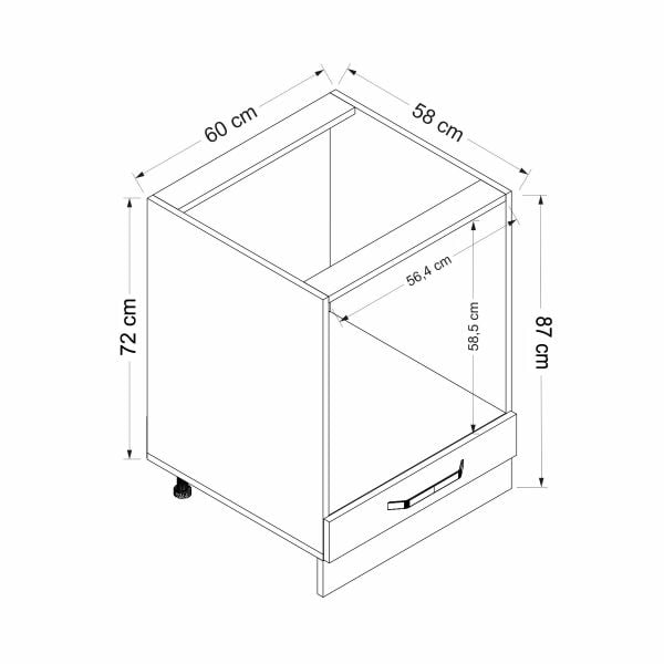 Minar Mutfak Modül Alt 1K 60Cm Ank Dolap Byz Mebran C Antrasit