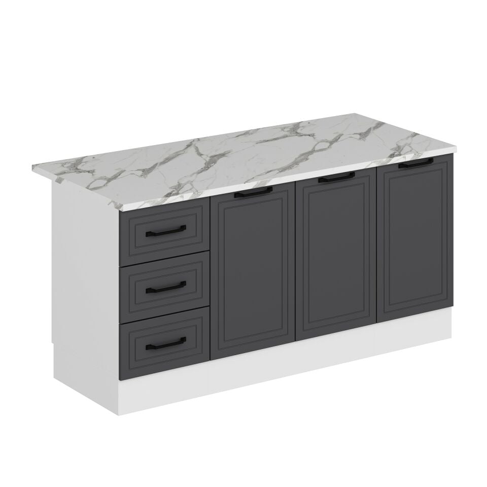 Alvinka 180 Cm Mbr_A Ada Mutfak Dolabı Beyaz Antrasit