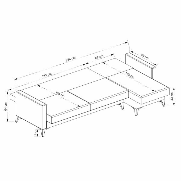 Kristal (3+D) Uzanmalı Köşe Koltuk Takımı
