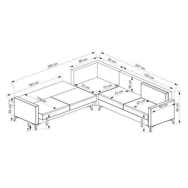 Kristal (3+K+2) L Köşe Koltuk Takımı