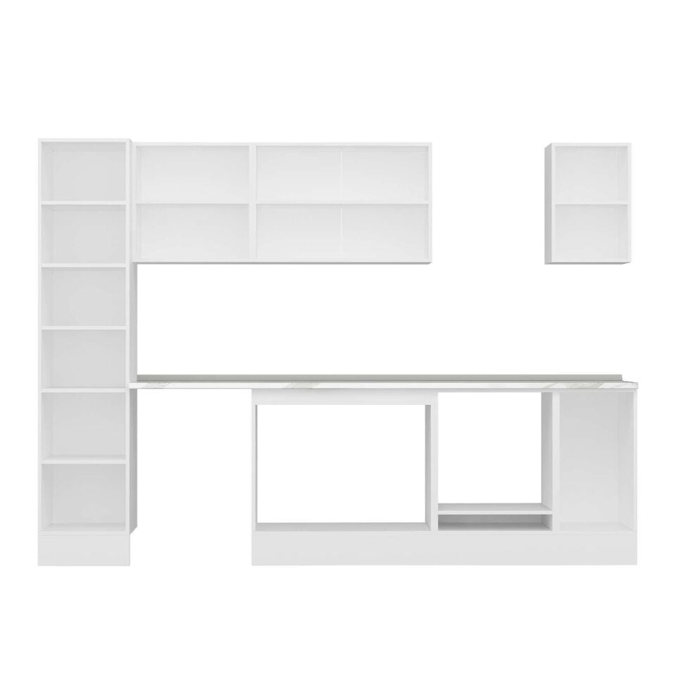 Alvinka 295X210 Cm High Gloss Mutfak Dolabı Mb-E90B45S40-2 High Gloss | Antrasit - Suntalam