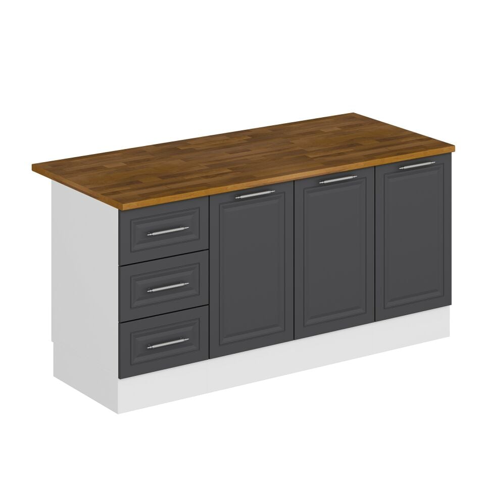 Alvinka 180 Cm Mbr_C Ada Mutfak Dolabı Beyaz Antrasit