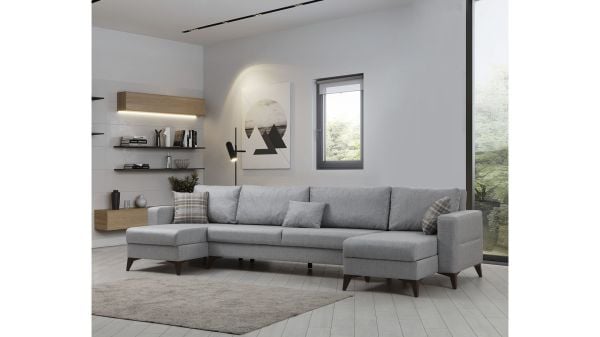 Kristal (D+3+D) Uzanmalı Köşe Koltuk Takımı