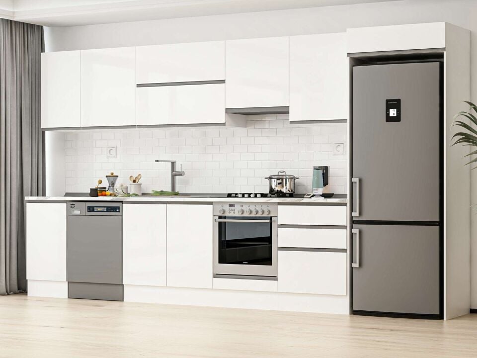 Alvinka 385X222 Cm High Gloss Mutfak Dolabı Mb-E80S45S60-1