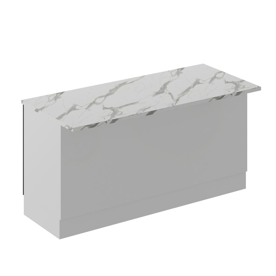 Alvinka 180 Cm Duz Ada Mutfak Dolabı Beyaz Antrasit