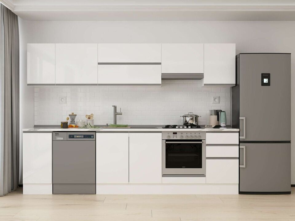 Alvinka 295X210 Cm High Gloss Mutfak Dolabı M-E90S40S45-1