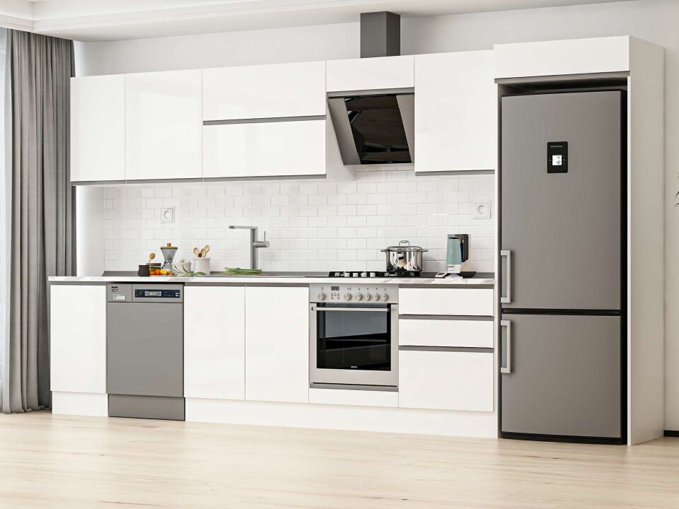 Alvinka 385X222 Cm High Gloss Mutfak Dolabı Mb-E80S45S60-2