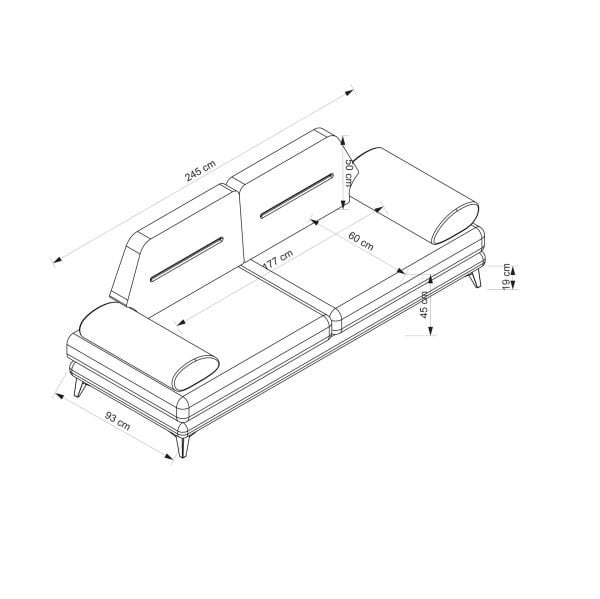 Pandora 3'lü Koltuk Kumtaşı Ayak OvivoPuma11