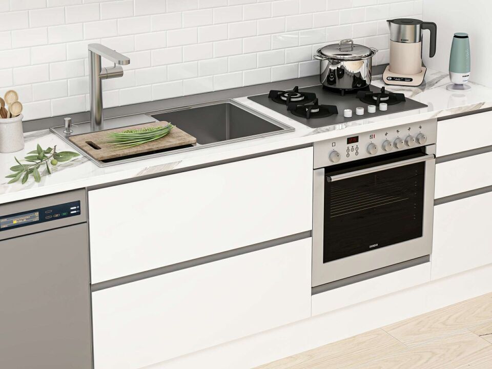 Alvinka 370X240 Cm High Gloss Mutfak Dolabı Mb-E80S50S40-2 High Gloss | Beyaz - Suntalam