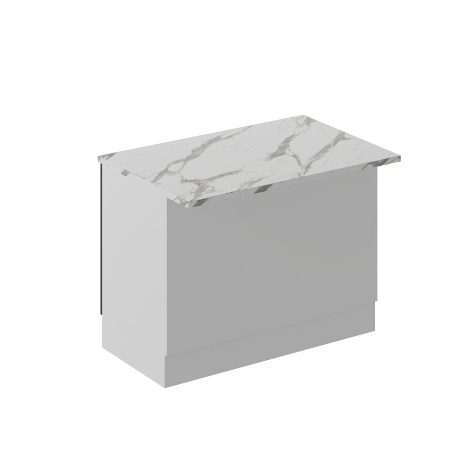 Alvinka 120 Cm Duz Ada Mutfak Dolabı Beyaz Antrasit