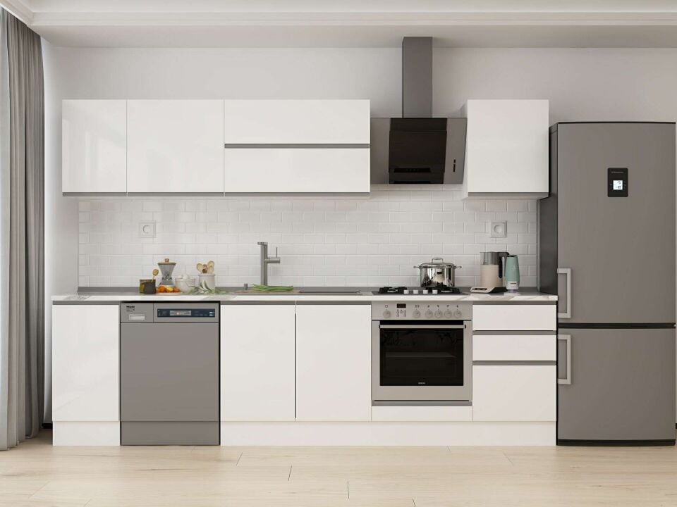 Alvinka 300X210 Cm High Gloss Mutfak Dolabı M-E90S40S50-2