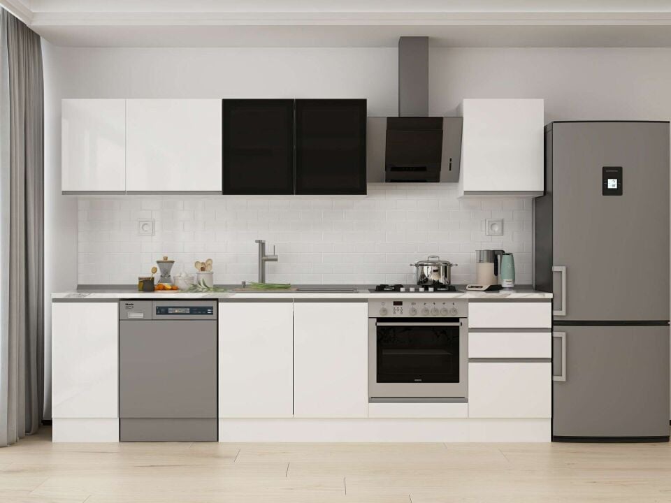 Alvinka 300X210 Cm High Gloss Mutfak Dolabı M-E90S40S50-3