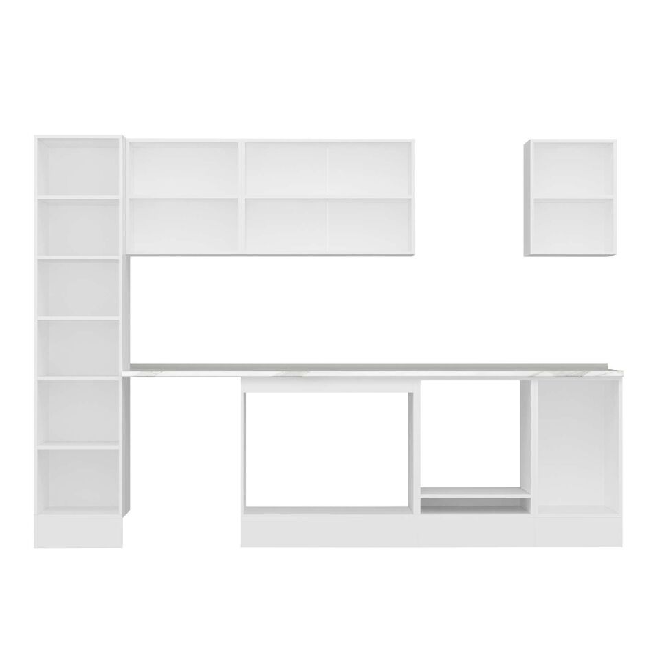 Alvinka 300X210 Cm High Gloss Mutfak Dolabı Mb-E90B45S45-2 High Gloss | Beyaz - Suntalam