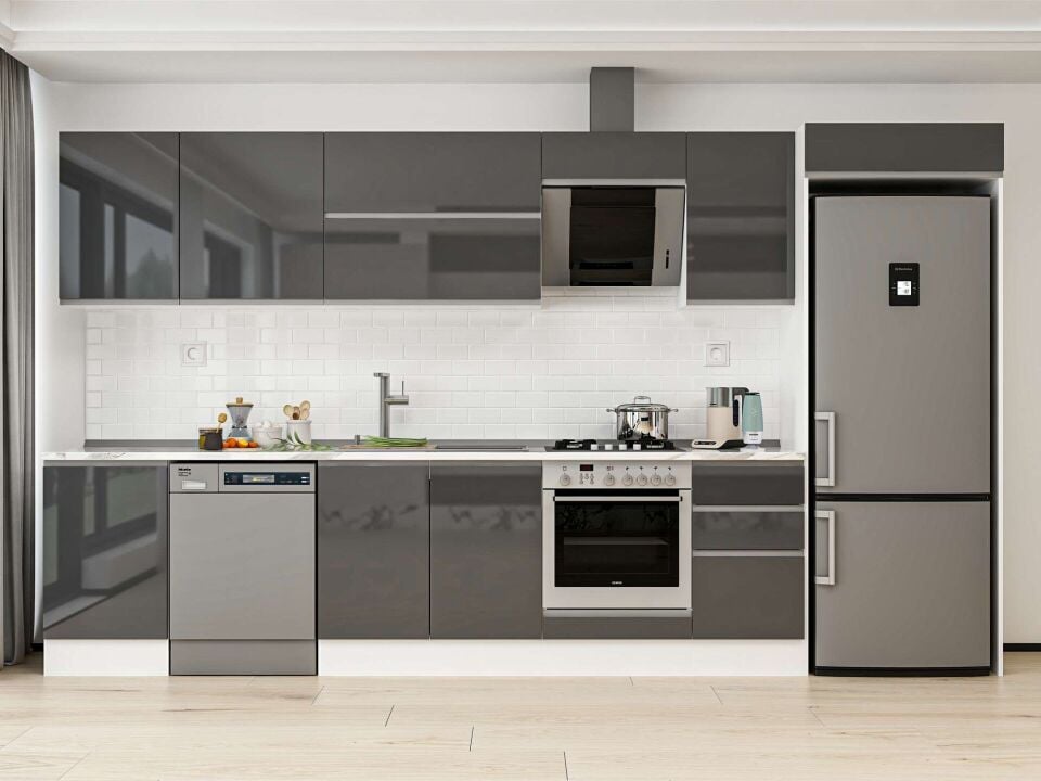 Alvinka 375X222 Cm High Gloss Mutfak Dolabı Mb-E80S50S45-2