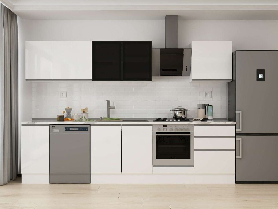 Alvinka 310X210 Cm High Gloss Mutfak Dolabı M-E90S40S60-3