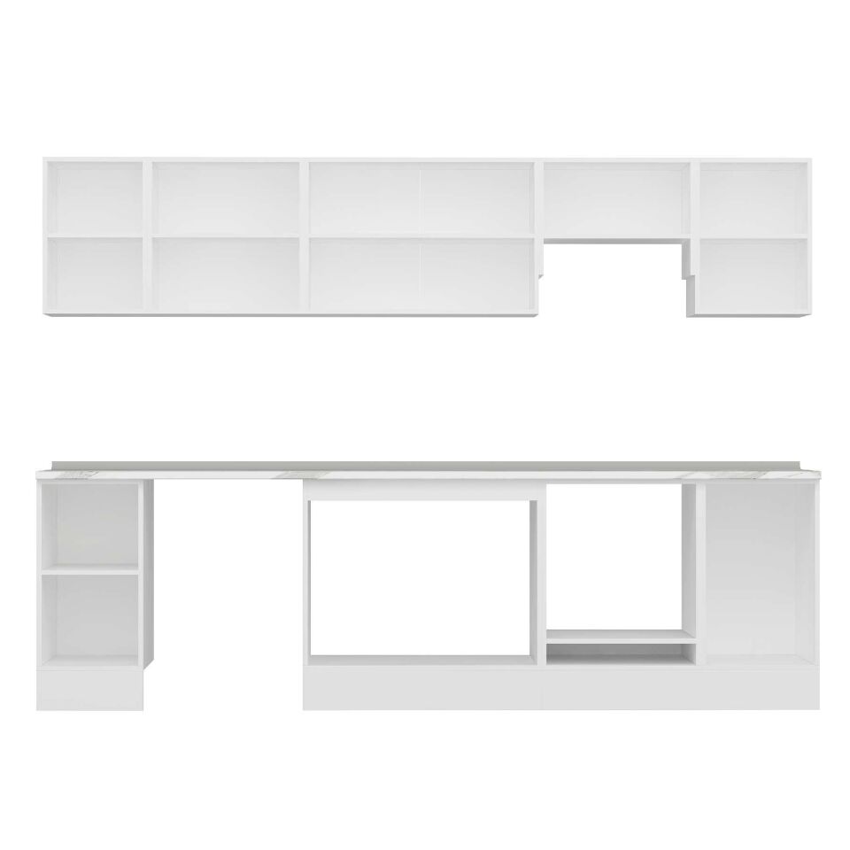 Alvinka 295X210 Cm Klasik Mebran Mutfak Dolabı M-E90S40S45-1 Mebran | Antrasit - Mdf