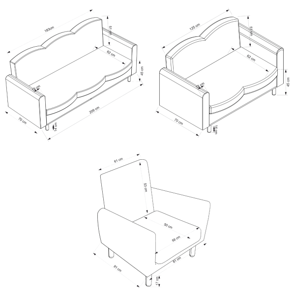 Lotus Koltuk Takımı 3+2+1