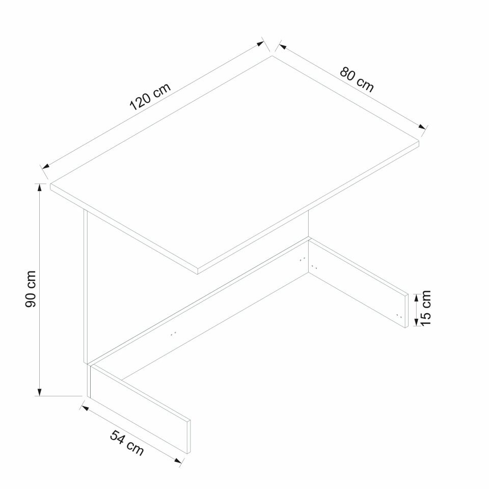 Mutfak Ada Modül 120Cm Beyaz - Ahşap Tezgah Mdf