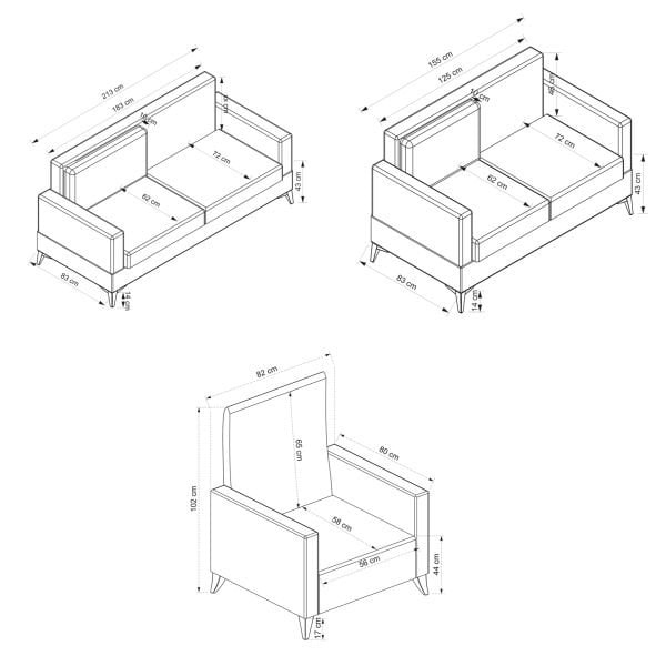 Elina Koltuk Takımı 3+2+1 - Kumtaşı Ayak Pixel650 Pixel005