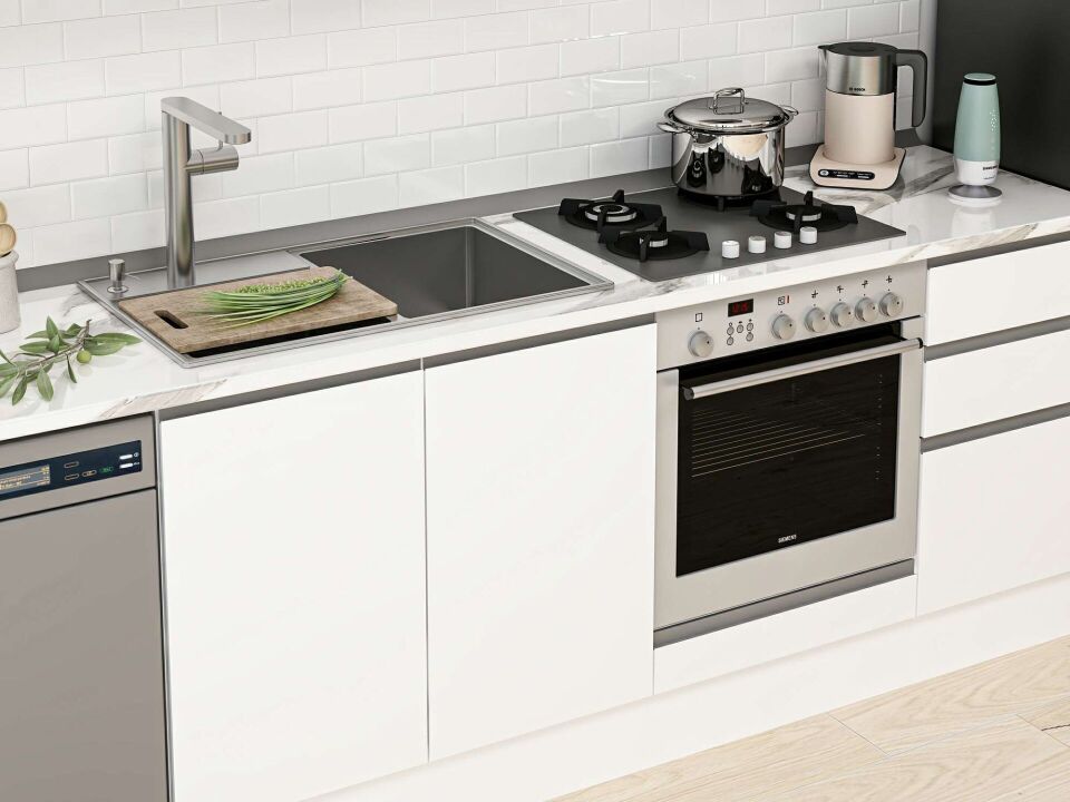 Alvinka 300X210 Cm High Gloss Mutfak Dolabı Mb-E90B45S45-3 High Gloss | Beyaz - Suntalam