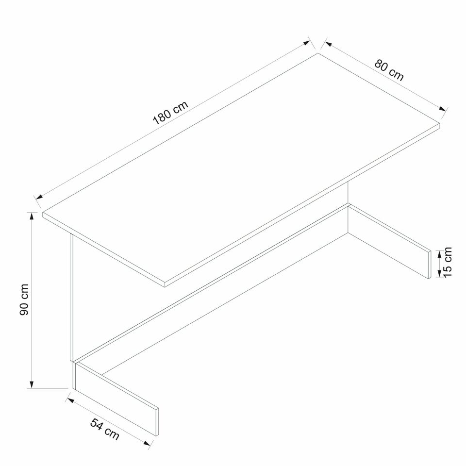 Mutfak Ada Modül 180Cm Beyaz - Mermer Tezgah Mdf