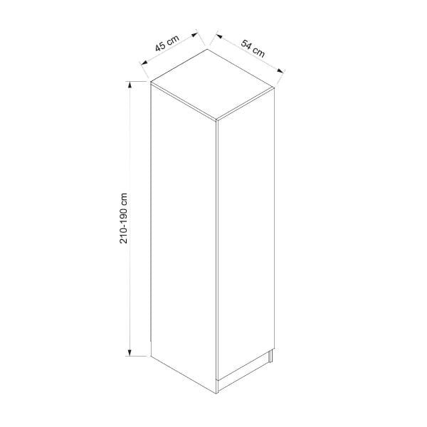 Minar Kale 1 Kapaklı Dolap Antrasit - Füme Cam 210CM