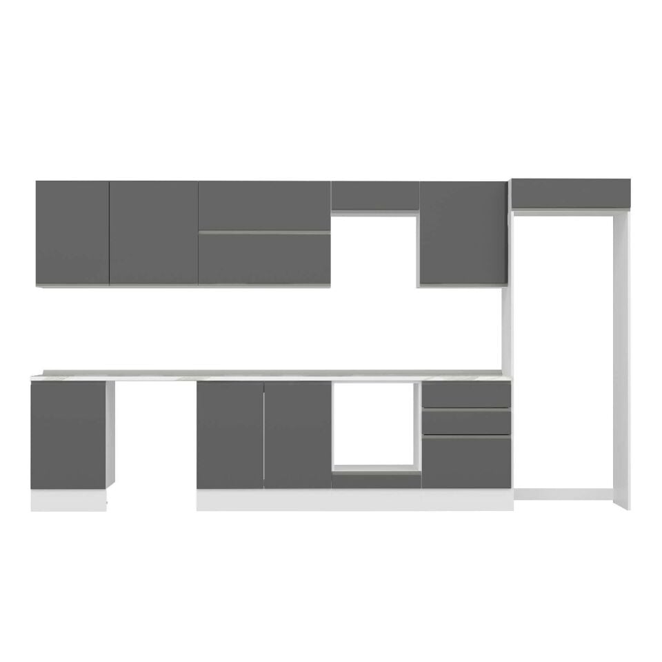 Alvinka 390X222 Cm High Gloss Mutfak Dolabı Mb-E80S50S60-2