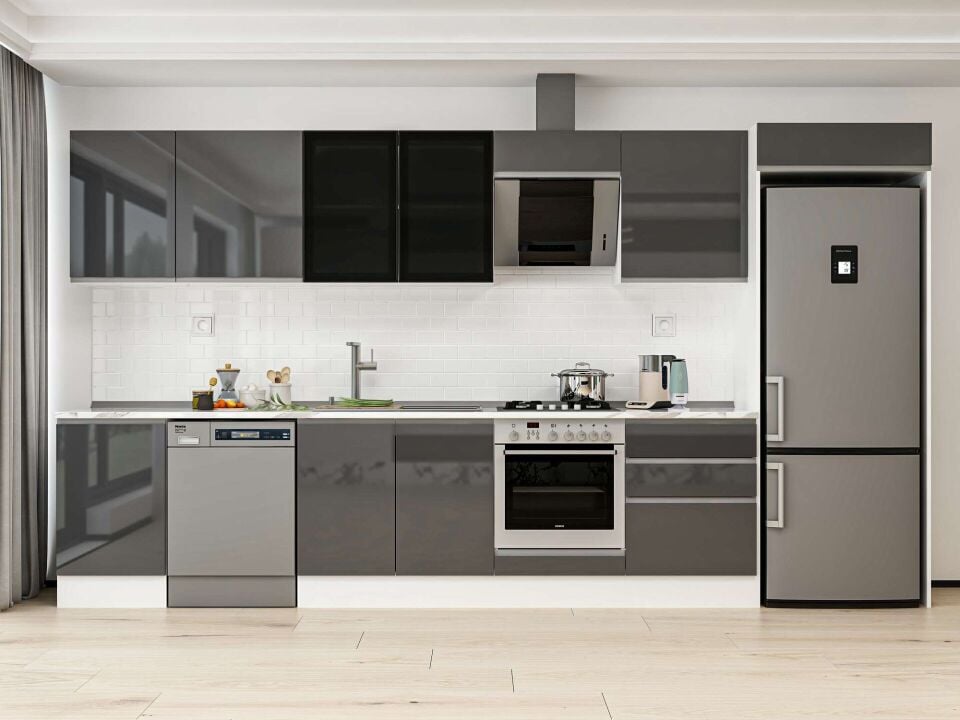 Alvinka 390X222 Cm High Gloss Mutfak Dolabı Mb-E80S50S60-3