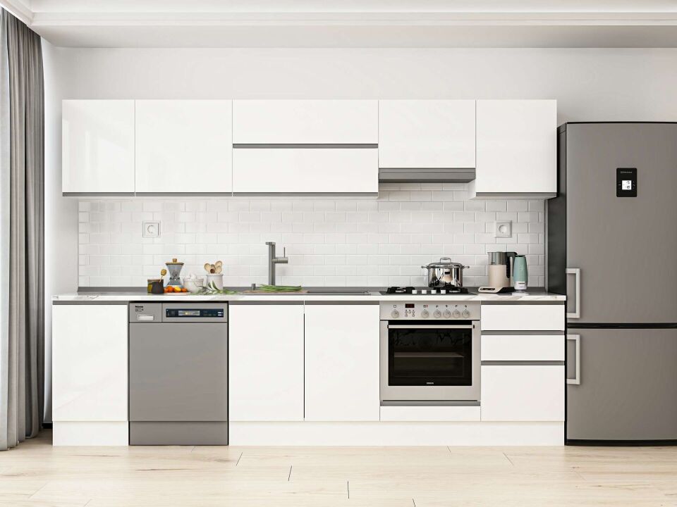 Alvinka 305X210 Cm High Gloss Mutfak Dolabı M-E90S45S50-1