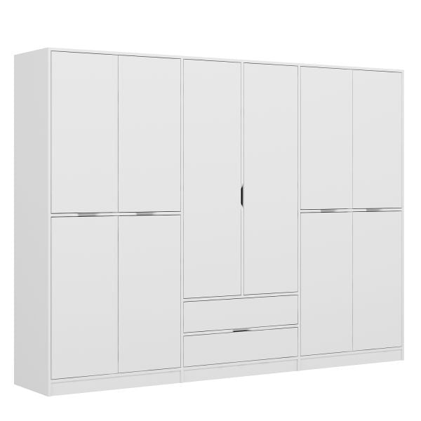 Elina 6 Kapaklı Dolap - Beyaz/Beyaz