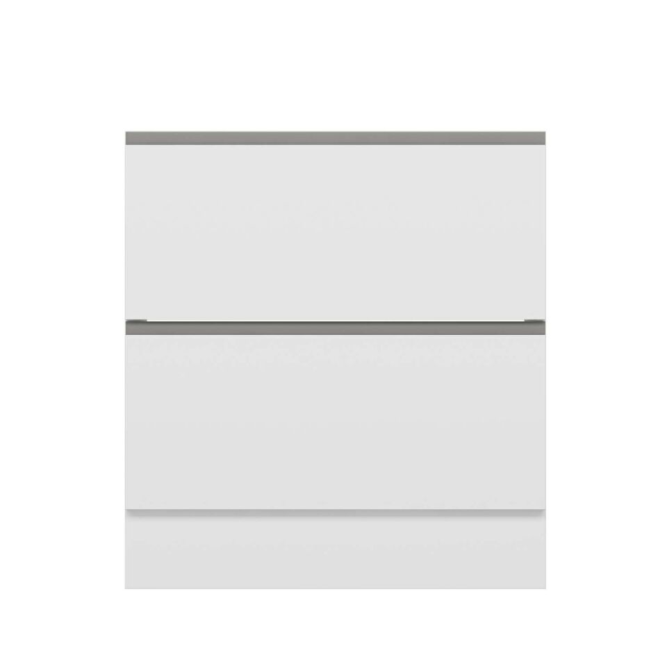 Alvinka Mutfak Modül Hg_J Alt 2Ç 80Cm Evye Dolap Beyaz Beyaz Mdf