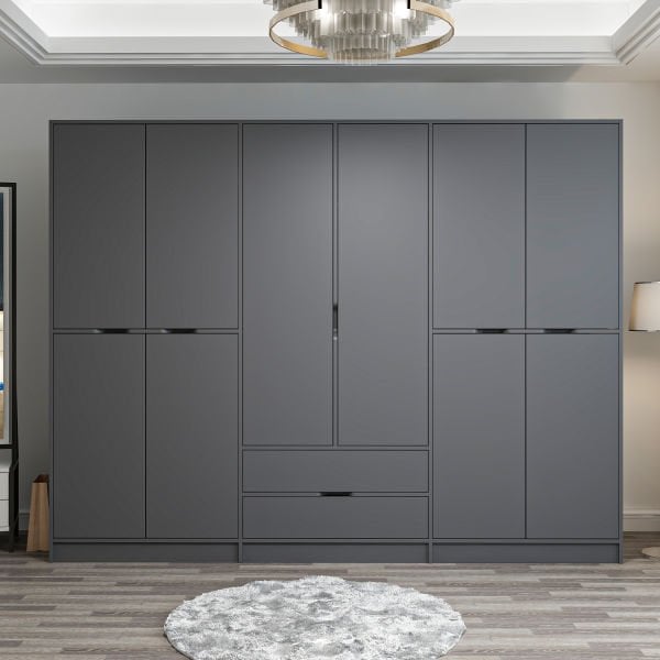 Elina 6 Kapaklı Dolap - Antrasit/Antrasit