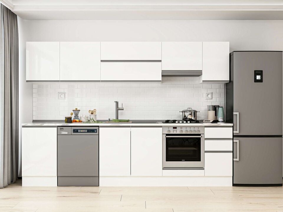 Alvinka 300X210 Cm High Gloss Mutfak Dolabı M-E90S50S40-1