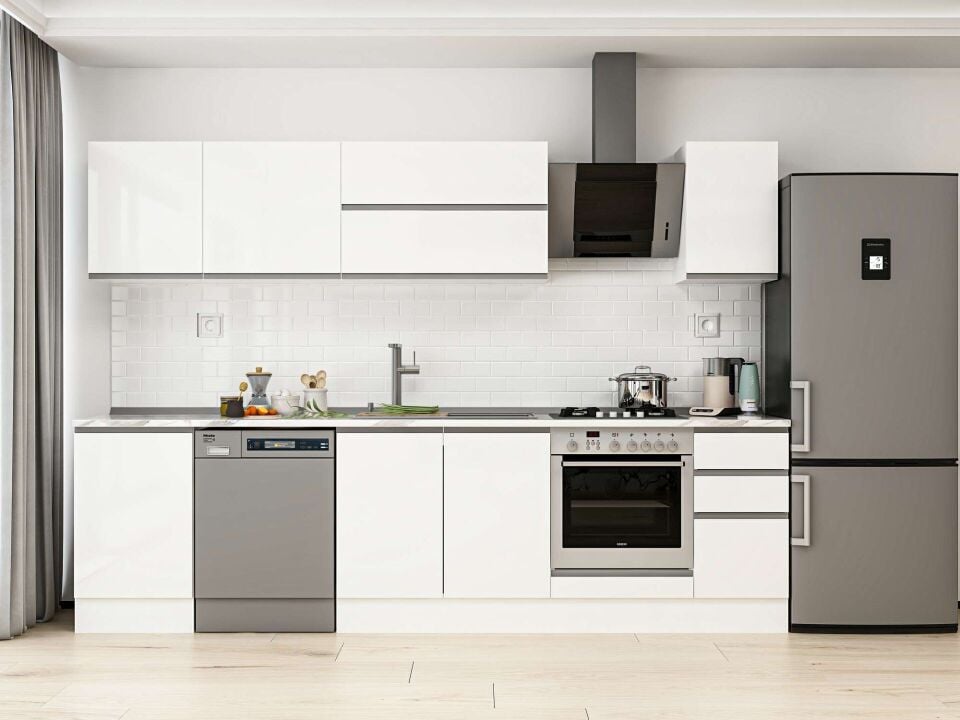 Alvinka 300X210 Cm High Gloss Mutfak Dolabı M-E90S50S40-2