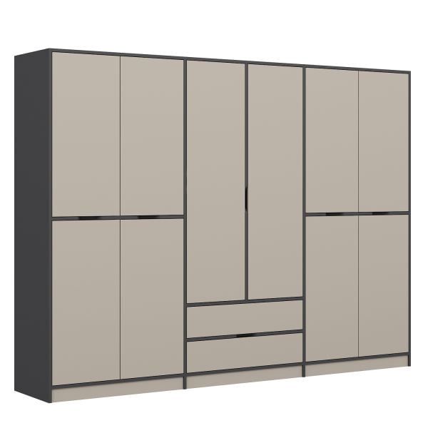 Elina 6 Kapaklı Dolap - Antrasit/Kumtaşı