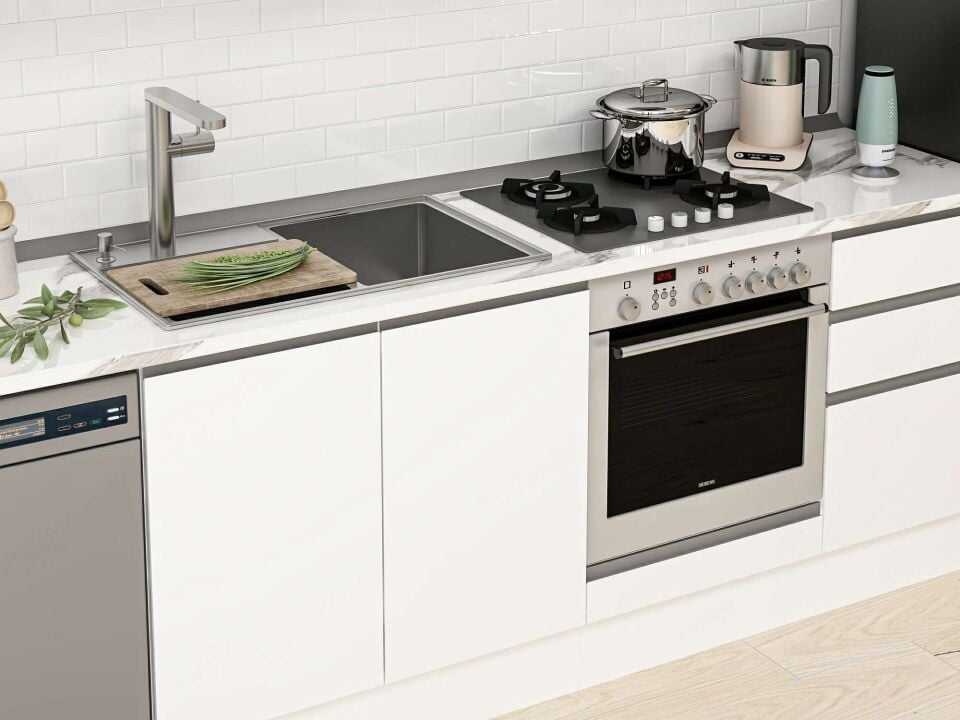Alvinka 305X210 Cm High Gloss Mutfak Dolabı Mb-E90B45S50-3 High Gloss | Beyaz - Mdf