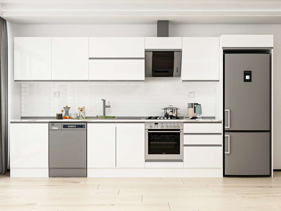 Alvinka 400X222 Cm High Gloss Mutfak Dolabı Mb-E80S60S60-2
